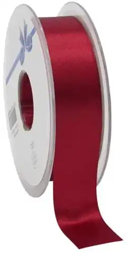 [A-024877] Dubbelsatijn lint Bordeauxrood 25 mm rol 25 meter