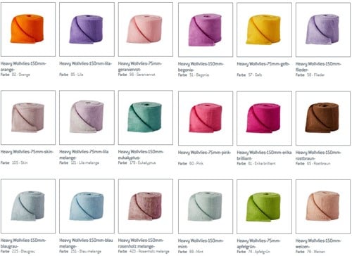 [A-025074] Wolband Heavy Wolvlies 571 Gelb Melange 150 mm per 5 meter