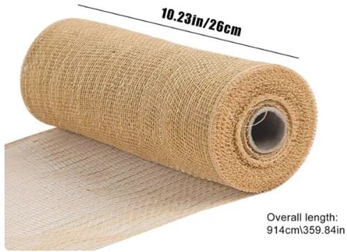 [A-025173] Decomesh Metallic Goud Jute 26 cm rol 9 meter voor kransen en inpakken