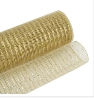 [A-025279] Decomesh Metallic Miranda Goud 26 cm rol 9 meter voor kransen en inpakken
