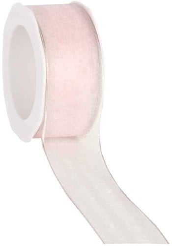 [A-025647] Lint Organza met draad Oudroze 38 mm rol 20 m