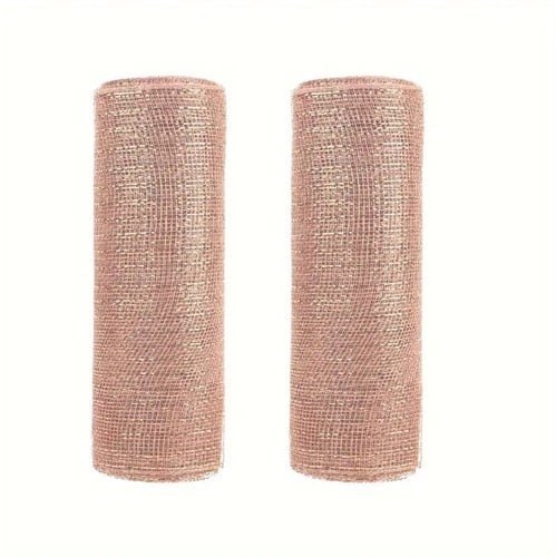 [A-027314] Decomesh Metallic Roségoud 26 cm rol 9 meter voor kransen en inpakken