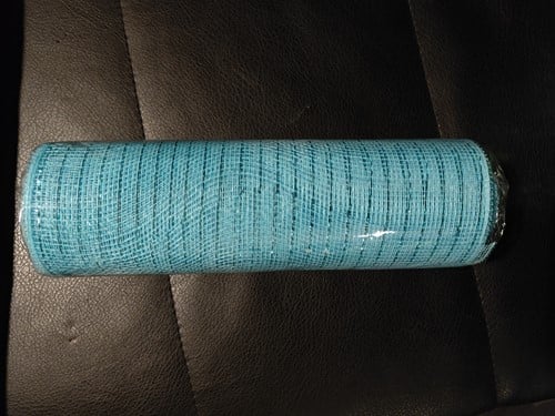 [A-027321] Decomesh Metallic Turquoise 26 cm rol 9 meter voor kransen en inpakken