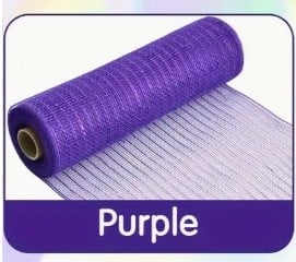 [A-027322] Decomesh Metallic Paars Purple 26 cm rol 9 meter voor kransen en inpakken