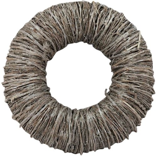 [A-017274] Krans Mactan Grass White Wash 25cm landelijke groendecoratie