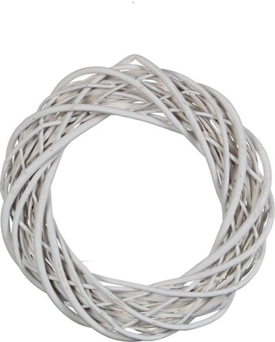 [A-017509] Krans wilgentenen 25 cm Wit /st twijgenkrans