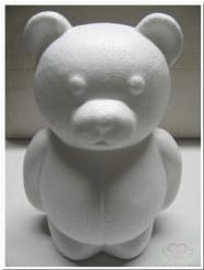 [A-004471] Styropor Beer 25 cm staand, voor rosebear