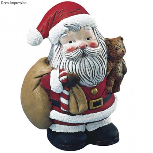[A-012847] Styropor Piepschuim Isimo Kerstman met Beer 17,5 cm