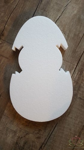[A-013400] Styropor Piepschuim Isimo Ei met kuiken Klein 20×3 cm
