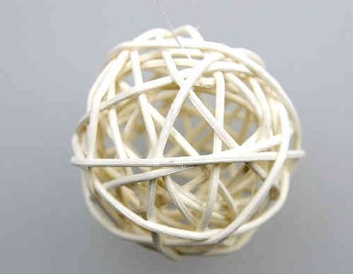 [A-010722] Rattan Ballen Brunch Ball Gebleekt dia 5 cm ca. 15 stuks