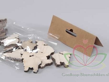 [A-011926] Houten Schaapjes OTH Naturel 5 cm 4 stuks (grootste)