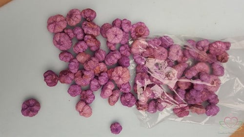 [A-011994] Beachfruit Paras Peepal mini pompoentjes Wild Apple Ametist ca. 250 gram