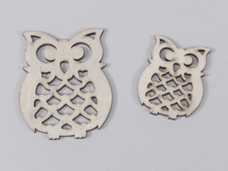 [A-012690] Houten Uiltjes Grijs 5–7 cm 10 stuks