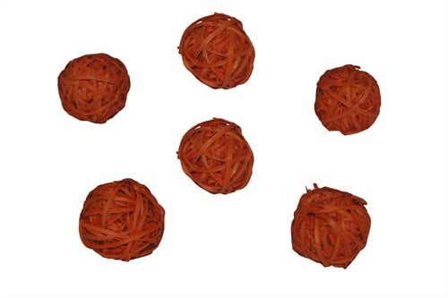 [A-014394] Rotan Stro Bal Oranje dia 4 cm 15 stuks