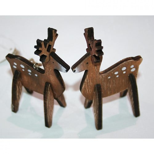 [A-014896] Houten rendier hertje Handmade 3D per stuk