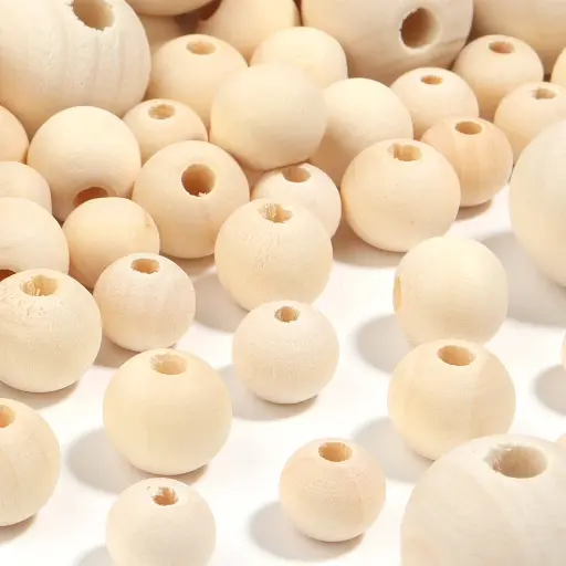 [A-016030] Houten kralen gepolijst 8 mm zakje +/- 100 stuks