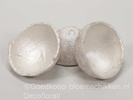 [A-016163] Coconut coco shell half cut White Pearl zak 10 stuks 