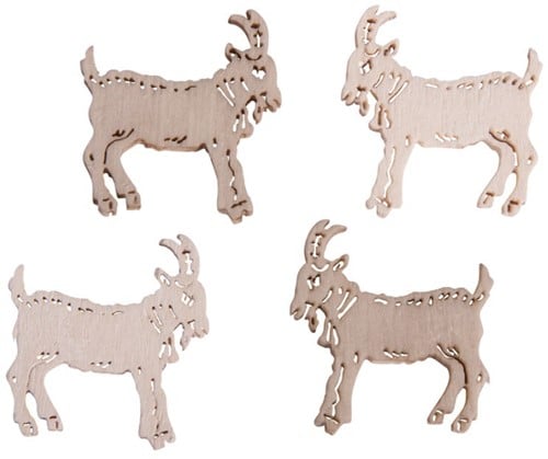 [A-017071] Houten Strooihoutjes Geiten 2x2 cm zakje 24 stuks
