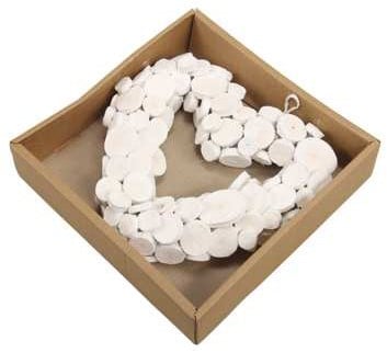 [A-017097] Hart open met Houtschijfjes White 30 cm 
