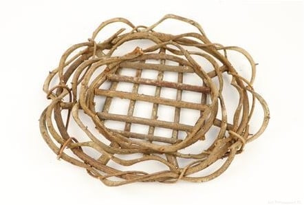 [A-017463] Curly Amboyna Plate Wood Naturel H6 D35