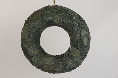 [A-017469] Krans Bladkrans Senecio Leaf kant en klaar 38 cm