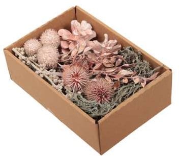 [A-023217] Droogbloemenmix doos Pearl Pink Droogbloemstuk of Krans zelf maken 100 gr
