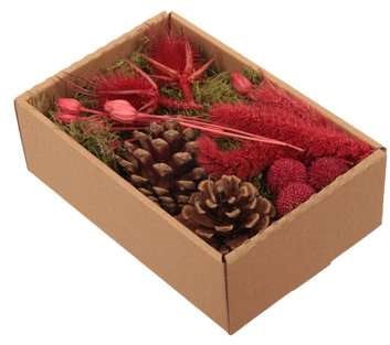 [A-023219] Droogbloemenmix doos Rood Droogbloemstuk of Krans zelf maken 100 gr