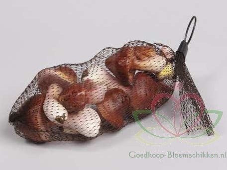 [A-011380] Paddenstoelen Bruin net 8 stuks