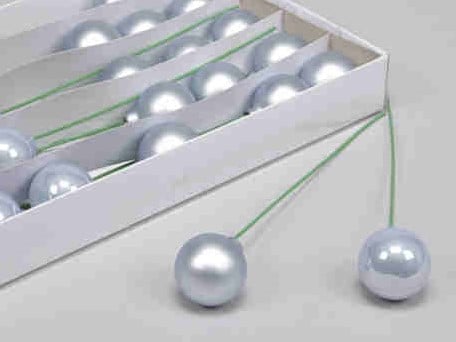 [A-014297] Kerstballen op Lange draad Artic Blue combi 5 cm 30 stuks