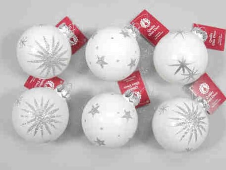 [A-014374] Kerstballen glas Artic White 12 stuks