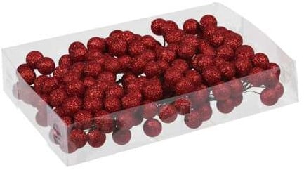 [A-024645] Glitter Kerstballen Rood 20 mm doosje 18x10 stuks