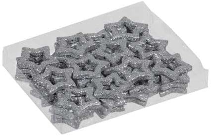 [A-024653] Glittersterren Wit ster op stok 7,5 m zak 24 stuks