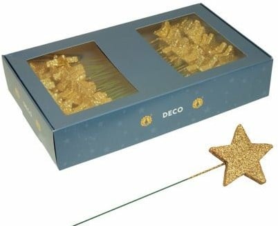 [A-024654] Glitter sterren Goud 40 mm doos 60 stuks
