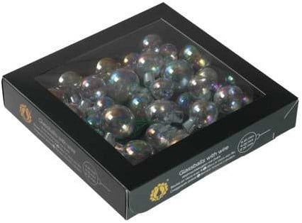 [A-026079] Kerstballen glas Clear Pearl 20 25 30 mm 6 bundels van 6 = 36 stuks
