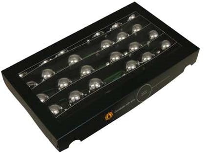 [A-027031] Kerstballen op Lange draad Zilver glans 4 cm 30 stuks