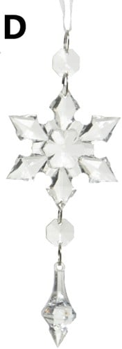 [A-027124] Hanger Sneeuwvlok Acryl D 16 cm per stuk