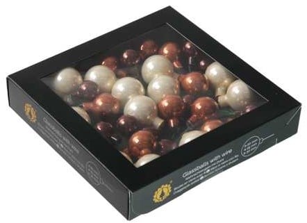 [A-027253] Kerstballen glas Opal Naturel 20 25 30 mm 6 bundels van 6 = 36 stuks