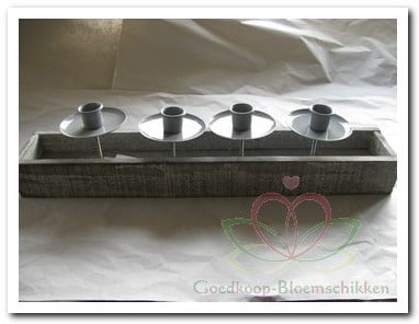[A-007907] Houten Kaarsenhouder voor steekschuim