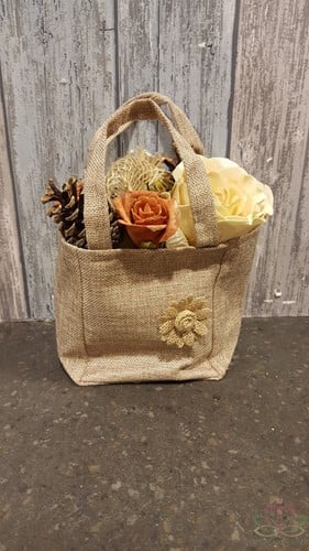 [A-013061] Tasje Jute Natural Non-woven 12.5x11.5x14.5 cm