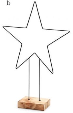 [A-014762] Metalen frame Ster op houten voet 50 cm
