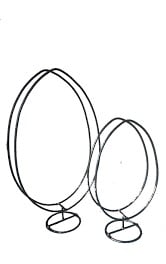 [A-017365] Metalen frame Zwaar Staand ei op voet 40 cm hoog
