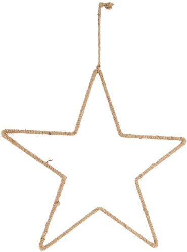[A-023453] Metalen Frame Ster omwikkeld met jute 38 cm