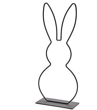 [A-023705] Metalen Frame Haas staand oor op voet Zwart 29 cm