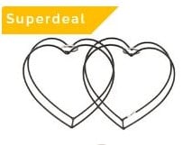 [A-024410] Metalen frame Dubbelhart Heart Passion L30,5xB18xH3,5 cm 2 reageerbuisjes