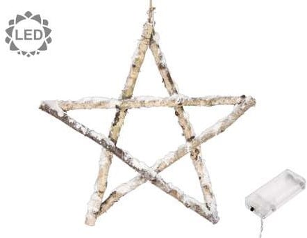 [A-024777] Ster Hout met LED 40 cm