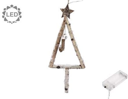 [A-024778] Boomvorm takken met LED houten kerstboom met deco manco 17x53 cm