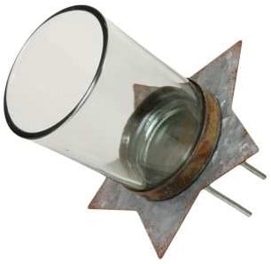 [A-024780] Waxinehouder Metaal Ster Zink 9.5 cm