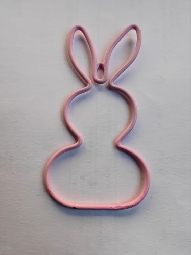 [A-025195] Metalen Frame Haas staand oor hanger Roze 10 cm