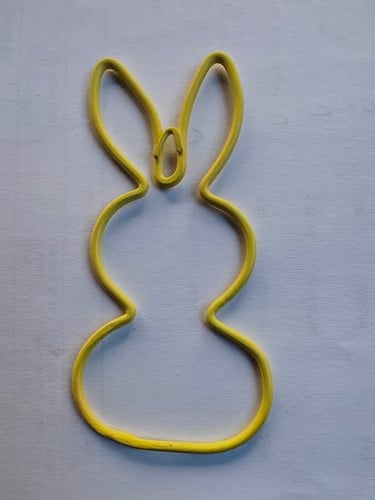 [A-025198] Metalen Frame Haas staand oor hanger Geel 10 cm