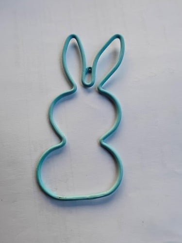 [A-025221] Metalen Frame Haas staand oor hanger Turquoise 15 cm